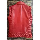 Men's Red Leather Biker Vest 