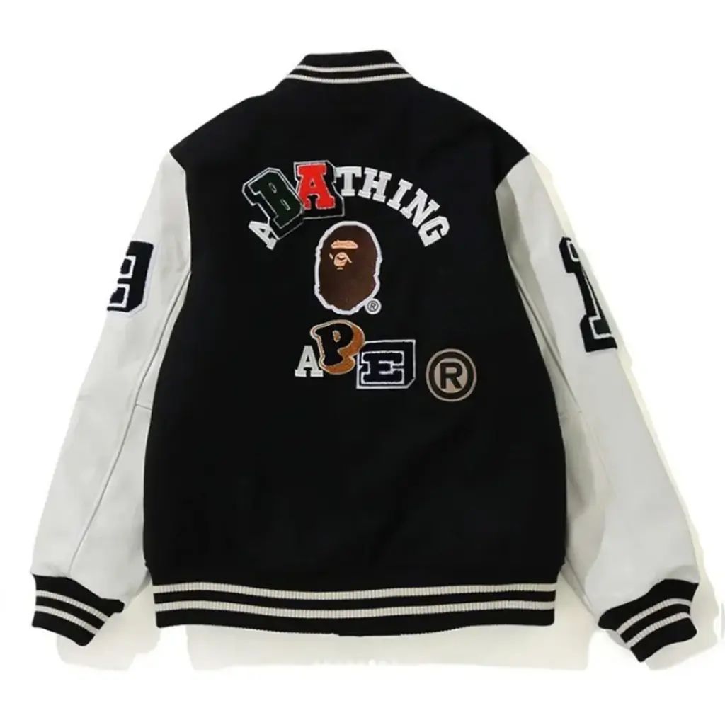 Crazy Patch Bape Wool Varsity Jacket