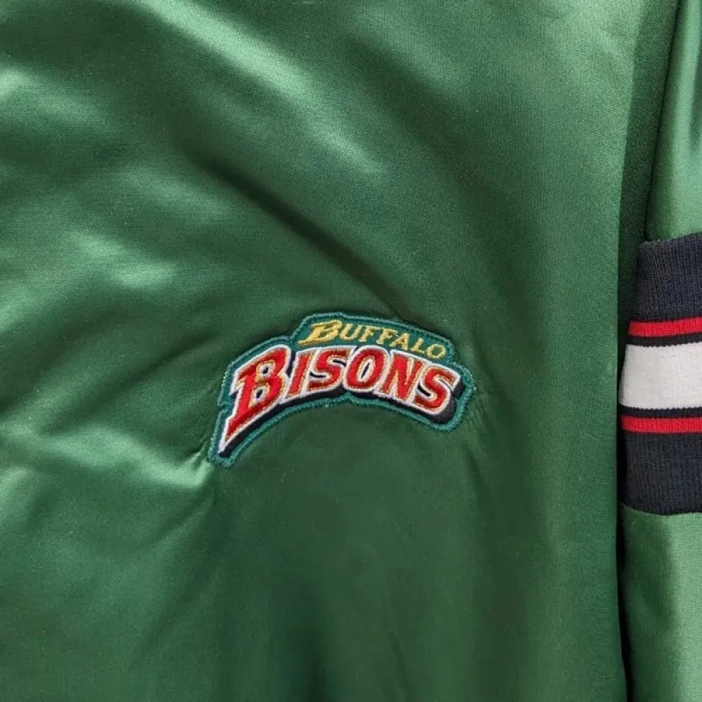Buffalo Bisons Green Minor League Bomber Satin Jacket