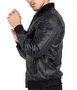 Men’s Casual Bomber Real Black Leather Jacket