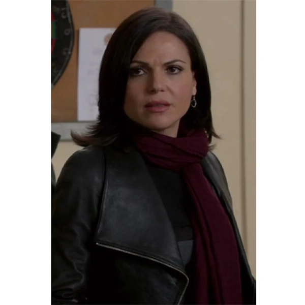 Once Upon a Time S03 Lana Parrilla Black Leather Jacket