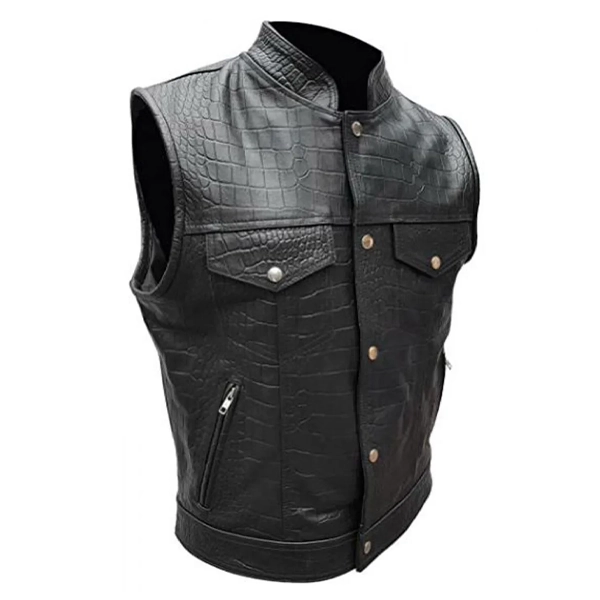 Mens Motorcycle Alligator Vest