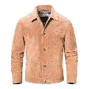 Men's Suede Leather Beige Jacket