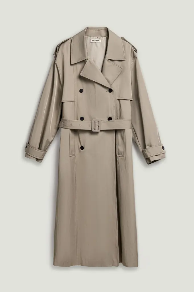 Oversized Double-Breasted Trench Coat 